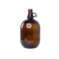 Bouteilles de vin en verre ambré demi-gallon/1 gallon Bouteilles en verre de fermentation californienne pour bière Growler Soda avec couvercle noir