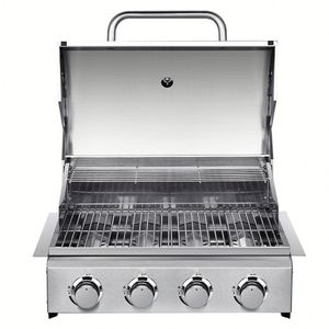 Premium 304 Stainless Steel Outdoor <b>Grill</b> Built-in Tabletop Gas Charcoal Double Use Multi-function Stove <b>BBQ</b> LED Light - Product Image 2