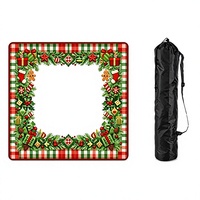 Tapis de Mahjong de Luxe en Terre de Diatomée, Motif de Noël, Antidérapant, Écologique, Pliable, 80x80cm, pour Jeu Familial en Intérieur