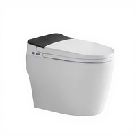 WC intelligent monobloc de luxe certifié ETL avec évacuation en S, télécommande incluse, capteur et chasse d'eau électrique automatique