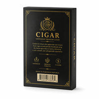 Emballage de luxe personnalisé pour cigares, boîte à cigares 5 pièces avec logo en feuille d'or pour coffrets cadeaux de cigares haut de gamme
