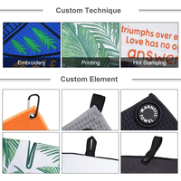 Serviette de golf gaufrée personnalisée avec logo, 42x40cm, pour accessoires de golf, nettoyant de clubs, aimant métallique avec crochet de fixation