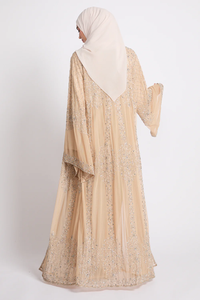 Vestido Abaya de Nuevo Estilo Lujoso con Cuentas Bordadas Personalizadas, Abaya Abierta de Manga Larga para Mujeres Musulmanas - Product Image 6