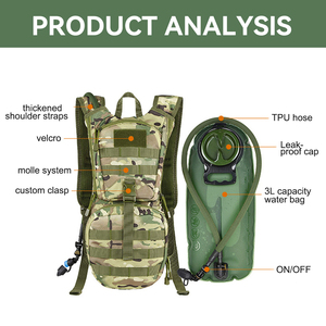 Custom Tactical <b>Hydration</b> Backpack with 2L 3L TPU Water <b>Bladder</b> Outdoor Hiking Climbing Survival Assault Water Bag Backpack - Product Image 4