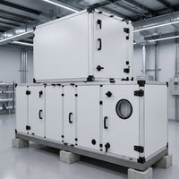 Système d'unité de traitement d'air modulaire industrielle installé sur supports dans une installation moderne, équipement de ventilation CVC
