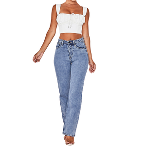 Pantalones de Mezclilla para Mujer, Corte Regular, Cintura Alta, Transpirables, Elásticos, Estilo Lápiz, Lavados, de Verano, Marca Vithas Industry - Product Image 3