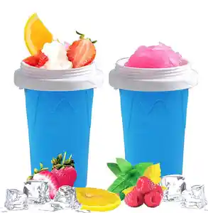 Toptan yaz Slushy kupası Maker dayanıklı silikon Slushy sıkmak fincan taşınabilir Slushie Maker kupası sihirli hızlı dondurulmuş Smoothies