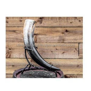 ฮอร์นดื่มควายธรรมชาติพร้อมขาตั้งโลหะกำหนดขนาดเองได้ฮอร์นดื่มสำหรับตกแต่งบ้าน - Product Image 4