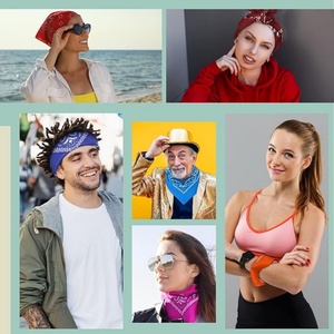 Bandanas unisexes en paisley, lot de bandanas multi-usages, bandeaux, foulards de cow-boy pour femmes et hommes, 100% coton. - Product Image 6