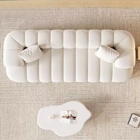 Canapé convertible en tissu style nordique minimaliste crème français, ensemble de canapés populaires et simples pour petits salons et appartements locatifs