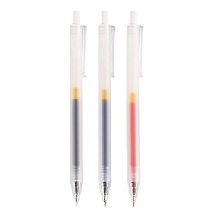ปากกาลูกลื่นแบบกด 3 สี ปลายหัวกระสุน 0.5 มม. ตัวด้ามโปร่งใส หมึกเจลแห้งเร็ว สำหรับสำนักงานและนักเรียน - Product Image 2