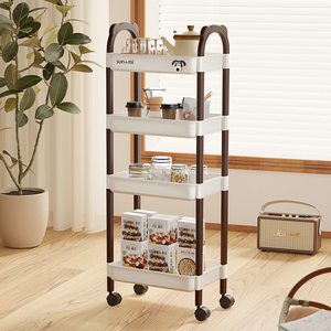 Étagère de rangement rotative et amovible pour espaces étroits, organisateur gain de place pour salle de bain, chambre, salon, étagère de sol durable de style européen - Product Image 4