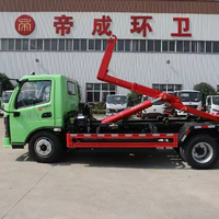 Camion à ordures électrique à grue de levage 4x2 avec bras de grue et benne amovible