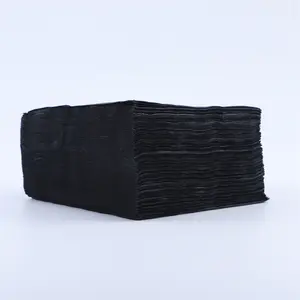 Servilletas de cóctel de papel negro de alta calidad, servilletas de papel de boda negras para bebidas personalizadas, 3 capas