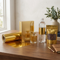 Film de laminage thermique BOPP PET métallisé or de luxe en rouleau jumbo pour emballage de boîte magnétique de parfum