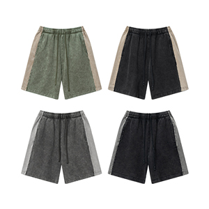 100% Cotton Raw Hem Streetwear Sun Fade Sweat <b>Shorts</b> French Terry Custom Logo Vintage Distressed Mens <b>Shorts</b> - Product Image 2