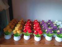 Mini tournesols au crochet faits main 2023, fleurs tricotées en pot 100% laine pour la décoration de table à la maison, mariage islamique, nouveauté, anniversaire