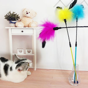 Teasing <span class=keywords><strong>Cat</strong></span> <span class=keywords><strong>Wand</strong></span> Langpol Truthahn feder Biss beständige Glocken feder Ersatz kopf Fairy <span class=keywords><strong>Wand</strong></span> Pet Interactive Movement <span class=keywords><strong>Toys</strong></span> - Product Image 1