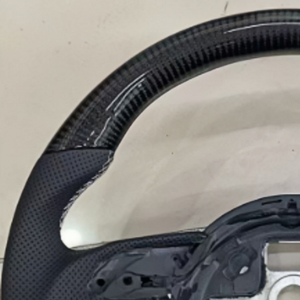 Volant en cuir et fibre de carbone noire pour <span class=keywords><strong>Audi</strong></span> S1 S3 S4 S5 S6 S7 S8 A1 A3 A4 A5 <span class=keywords><strong>A6</strong></span> A7 B9 B8.5 B8 R8 TT TTRS TTS Q3 Q5 - Product Image 2
