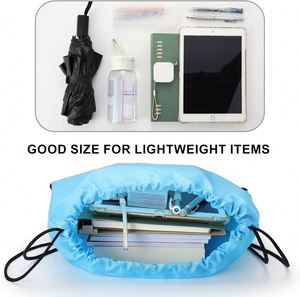 Custom Packing 50 Pieces Whosale 210D 34*42cm Nylon <b>Drawstring</b> <b>Backpack</b> for Party Gym Sport Trip - Product Image 6