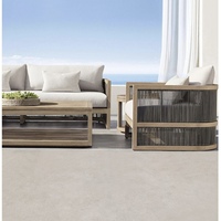 Meubles de jardin en aluminium pour villa extérieure, canapé en rotin pour balcon de jardin, table basse