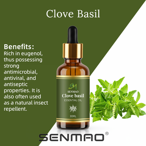 Aceite esencial de albahaca a granel, aceite de albahaca de clavo 100%, aceite de albahaca orgánico Natural puro para la piel, cosmético, cuidado de la piel, masaje corporal - Product Image 2