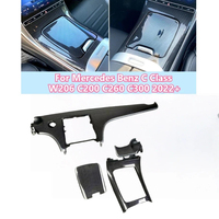 Pour Mercedes Classe C W206 GLC C200 C260 C300 – Cache de console centrale en fibre de carbone véritable, panneau de remplacement intérieur LHD