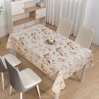 Nappe en PVC tissé RNPT avec imprimé floral, couleur et design personnalisables, résistante à l'huile et à l'eau pour tables rectangulaires