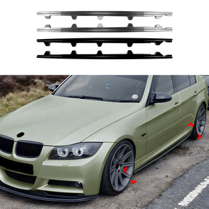 Amp-Z Side Skirts For Bmw 3 Series E90 E91 M Sport 2005-2012 Piano Black Carbon Fiber Texture Matte Finish - Product Image 1