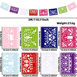 Guirnalda Mexicana de Papel Picado para Fiestas, Decoración para el Cinco de Mayo, Día de los Muertos, Ramadán, Regreso a Clases - Product Image 5