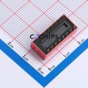 DR-08HT DIP Switch Through hole Component (THT),P=2.54mm Switch Flat Toggle, Raised Type Single Pole Single Throw 8 2.54mm - Product Image 2