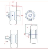 Moteur à moyeu engrené 200N pour roue motrice AGV, pneu à chevrons de 12 pouces, charge de 600 kg