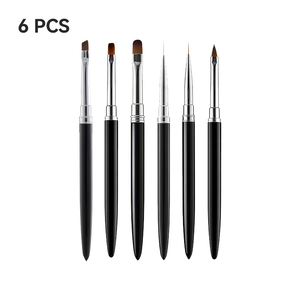 Pinceau à ongles ovale de qualité salon, manche en métal, prise en main confortable pour la création d'ongles DIY et professionnelle - Product Image 2