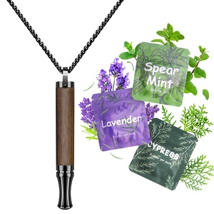 Collar de Acero Inoxidable con Baño de Plata y Bambú, Moderno, para Aromaterapia, Alivio de la Ansiedad, Dejar de Fumar, Recarga de Aceites Esenciales, para Adultos - Product Image 1