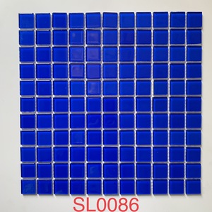 Azulejo de Vidrio Mosaico Moderno Más Vendido de Kasaro para Hotel, Hospital, Piscina, Cocina, Revestimiento, <span class=keywords><strong>Color</strong></span> Azul, 4 mm de Grosor, Más de 5 Años - Product Image 1
