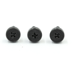 Vis de machine à verrouillage durable en acier au carbone noirci, à tête fraisée moletée, à embase cruciforme, à tige à pas variable et à moitié filetée - Product Image 4