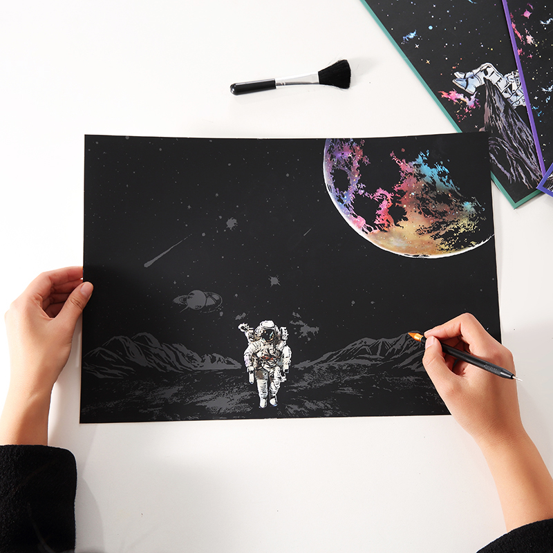 YUELU宇宙飛行士スクラッチペインティングDIYアートクラフト