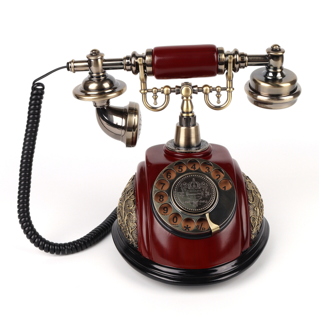 Cheeta Resin Corded Telephone Classic Wired Phone Retro Rotary Vintage Phone Vintage Landline Corded Phone