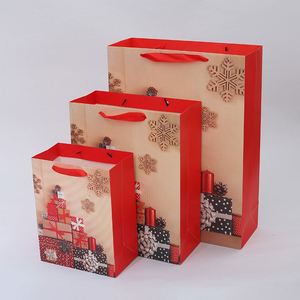 Wholesale Red <b>Christmas</b> Paper <b>Gift</b> <b>Bag</b> with Logo Craft with Handle Packaging Custom Logo <b>Gift</b> Shopping Paper <b>Bags</b> - Product Image 4