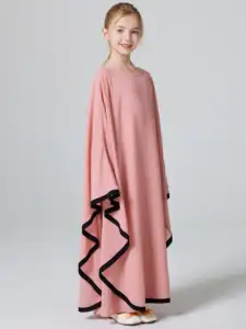 فستان رمضان المخصص للفتيات المسلمات قطعتين من الشيفون بلوزة شال رقبة مستديرة فستان بسيط الشرق الأوسط دبي فستان