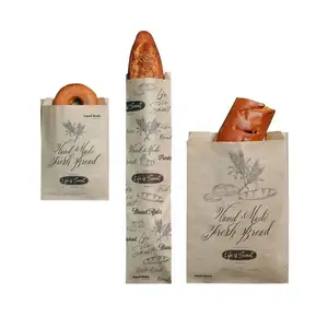 Fornecedor de fábrica impresso personalizado saco de pão personalizado para embalagem de alimentos saco de papel para pão com janela