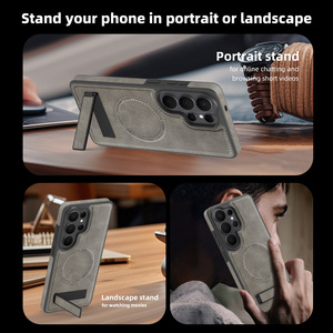 Étui <span class=keywords><strong>de</strong></span> luxe en cuir avec support magnétique pour Samsung Galaxy S26 Ultra S25 S24, <span class=keywords><strong>coque</strong></span> en TPU - Product Image 2
