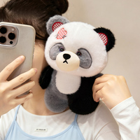Ensemble de peluches personnalisées mignonnes en forme d'ours en peluche et de panda, jouets en peluche doux pour la décoration de chambre, cadeau de vacances, peluches en gros