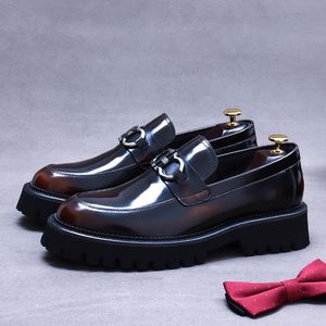 Zapatos de Vestir de Negocios para Hombre, Diseño Personalizado de Lujo 2025, Suela Gruesa, Punta Redonda, Cuero Genuino, con Cordones, Ligeros, Transpirables, Antideslizantes - Product Image 4