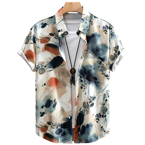 Personnalisable Hommes Décontracté Mode Respirant Resort <span class=keywords><strong>Chemise</strong></span> Hawaïenne Résistant Aux Plis Voyage À Manches Courtes - Product Image 6