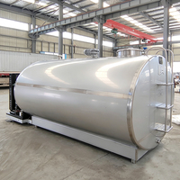 Réservoir de refroidissement horizontal pour lait 5000L, refroidisseur de lait, stockage à froid, réservoir sanitaire pour l'industrie laitière