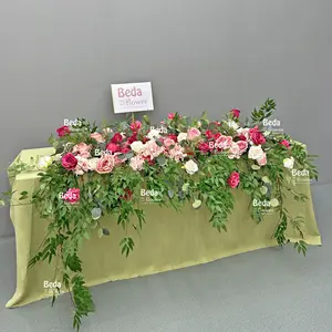 Beda Customized Artificial Simulation 3d Rose Flower Desktop Decoration Desktop Decoration Flower Table Runner Decoration