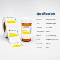 Rouleaux d'étiquettes thermiques pour pharmacie, directement de l'usine, imperméables, autocollants, pour ordonnances, taille, forme et impression personnalisées