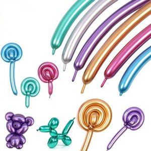 Ballons en latex épais métallisés chromés pour la vente en gros – Idéal pour les anniversaires, les fêtes, les mariages et la décoration – Longs ballons magiques - Product Image 1