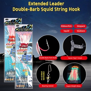 <span class=keywords><strong>Ami</strong></span> lunghi del calamaro del Leader con il nodo a T per il metodo di legatura del polpo della <span class=keywords><strong>pesca</strong></span> in mare del polpo del pesce della cintura brillano esche bioniche - Product Image 3